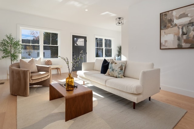 living room with wood-type flooring