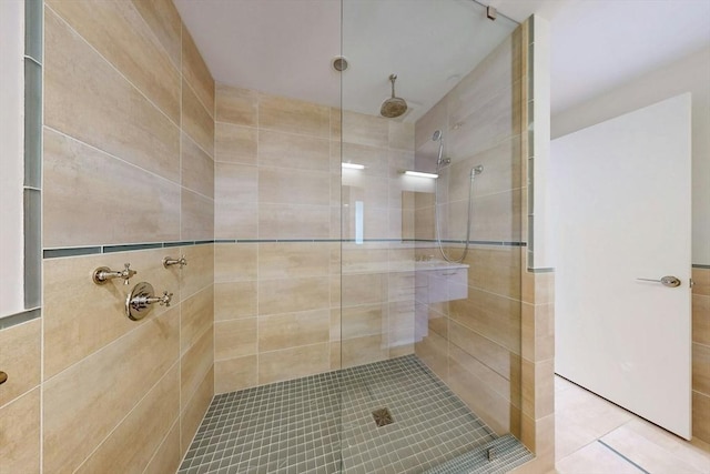 45 Province St Unit U1602, Boston, MA 02108 - bathroom with a tile shower and tile patterned floors