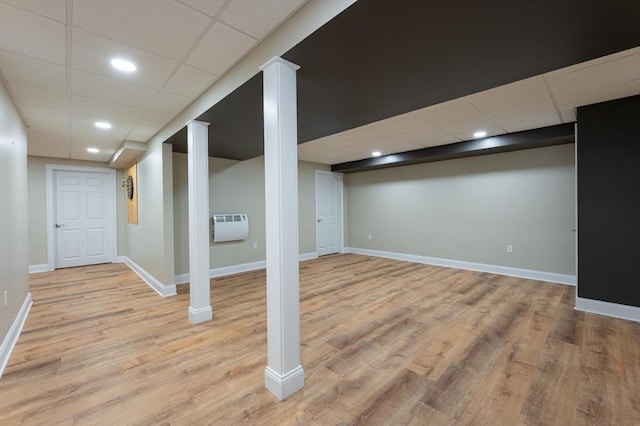 14 Chandler Ln, Amherst, NH 03031 - finished below grade area featuring light wood-style flooring, a paneled ceiling, and recessed lighting