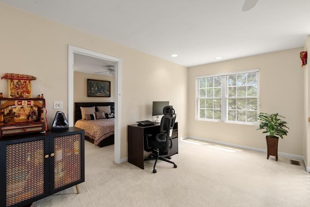41 Edward Dr Unit 41, Grafton, MA 01536 - office featuring a ceiling fan, carpet floors, and recessed lighting