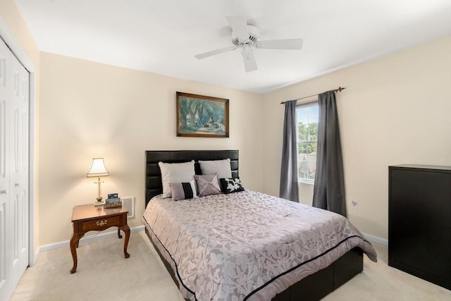 41 Edward Dr Unit 41, Grafton, MA 01536 - bedroom featuring light carpet, a closet, and a ceiling fan