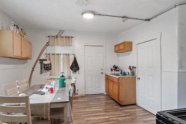376 Elm St, Fitchburg, MA 01420 - dining area with light wood-style floors and a textured ceiling