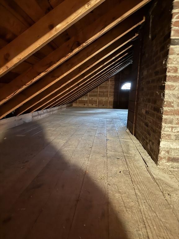 view of unfinished attic