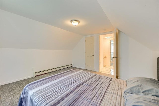 44 Georgetown St, Springfield, MA 01104 - carpeted bedroom featuring baseboard heating and vaulted ceiling