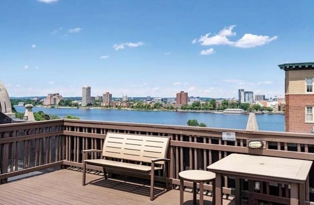 4 Charlesgate E Unit 604, Boston, MA 02215 - deck with a water view and a city view