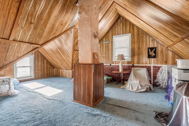 view of unfinished attic