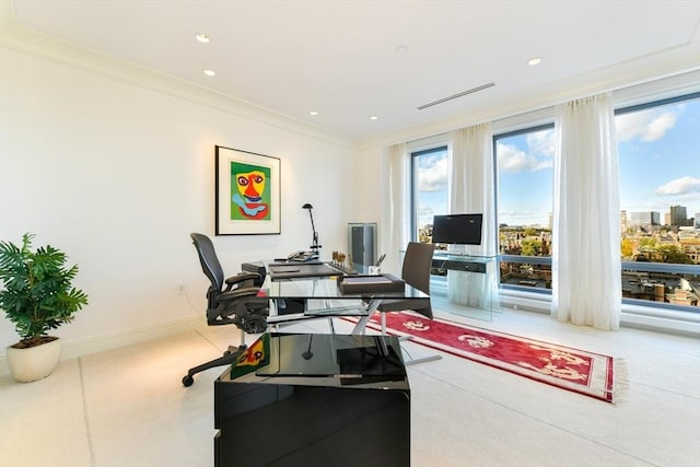 776 Boylston Unit E9C, Boston, MA 02199 - office featuring crown molding and recessed lighting