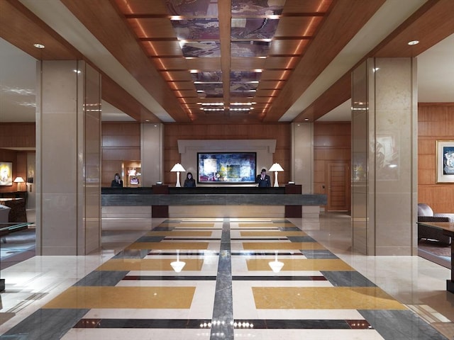 776 Boylston Unit E9C, Boston, MA 02199 - welcome area featuring wood walls