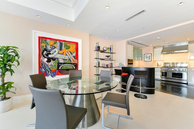 776 Boylston Unit E9C, Boston, MA 02199 - dining area featuring a skylight and recessed lighting