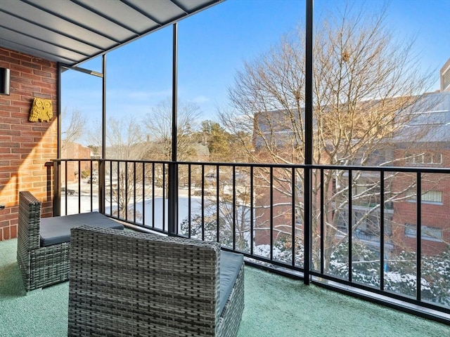 view of unfurnished sunroom