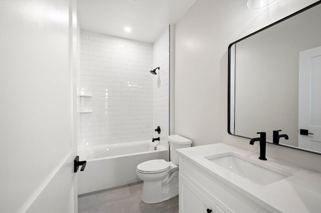 21 Ashland Unit 21, Boston, MA 02122 - full bath with toilet, vanity, shower / bath combination, and tile patterned flooring