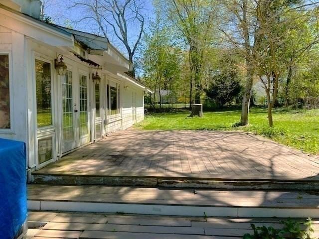 101 Highfields Rd, Abington, MA 02351 - deck featuring french doors and a lawn