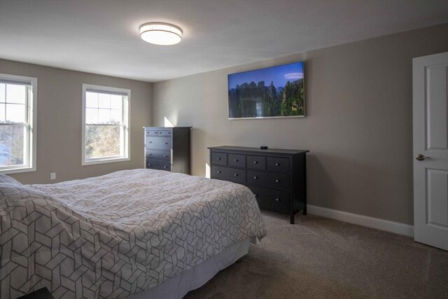 carpeted bedroom with baseboards