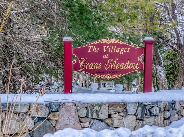 view of community sign