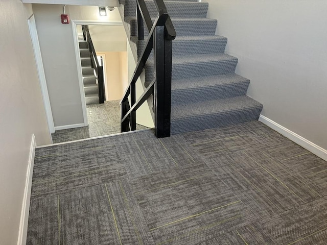 16A Exeter St, Lawrence, MA 01843 - staircase featuring carpet flooring and baseboards