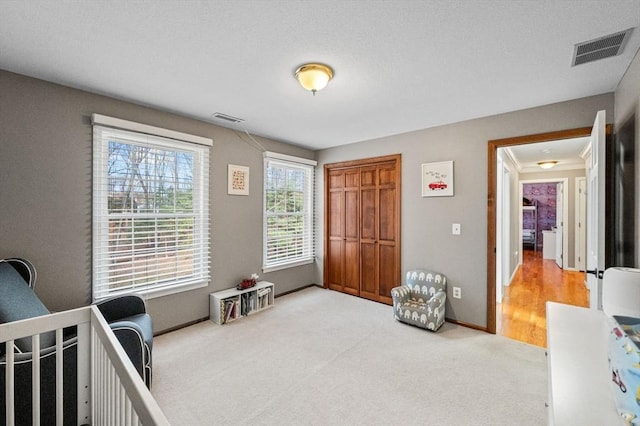 bedroom with carpet floors