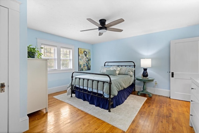 20 Saint Elmo Rd, Worcester, MA 01602 - bedroom with hardwood / wood-style floors, baseboards, and a ceiling fan