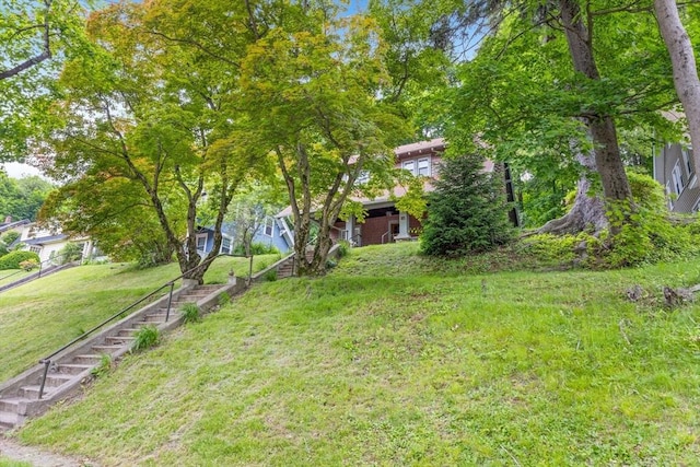 20 Saint Elmo Rd, Worcester, MA 01602 - view of grassy yard featuring stairway