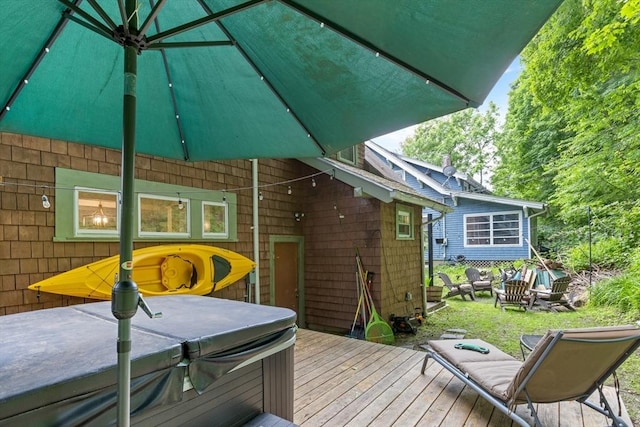 20 Saint Elmo Rd, Worcester, MA 01602 - deck with a hot tub
