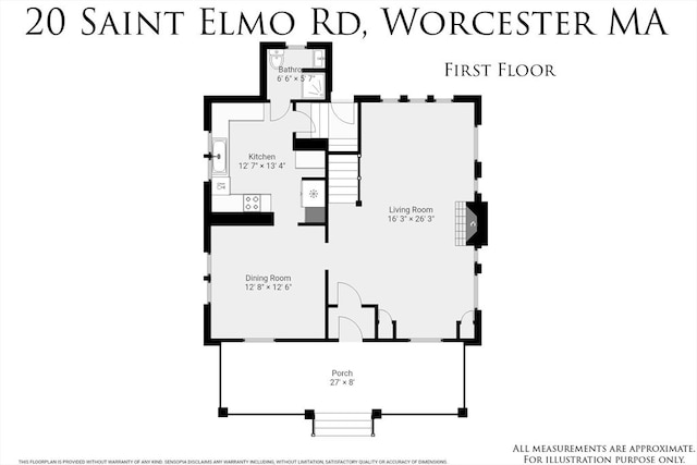 20 Saint Elmo Rd, Worcester, MA 01602 - property floor plan
