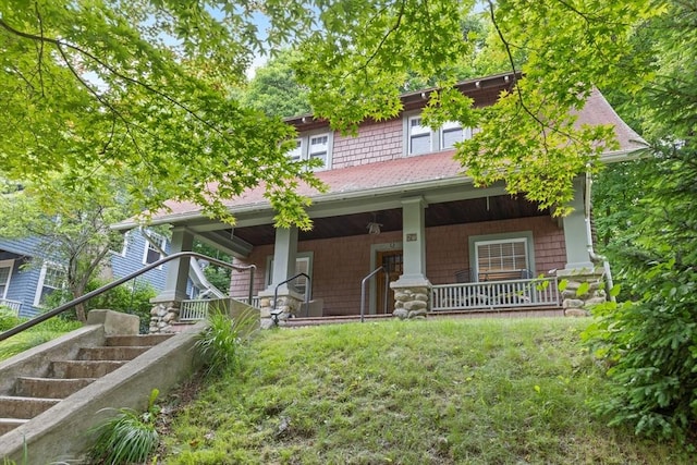 20 Saint Elmo Rd, Worcester, MA 01602 - american foursquare style home featuring a porch and stairs