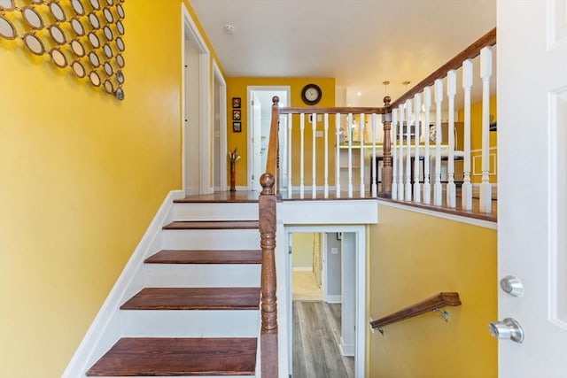 44 Drexel St, Worcester, MA 01602 - stairway with wood finished floors