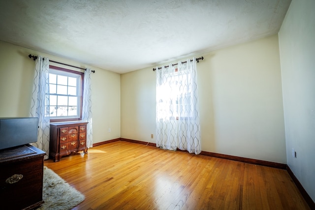 spare room featuring light wood-type flooring