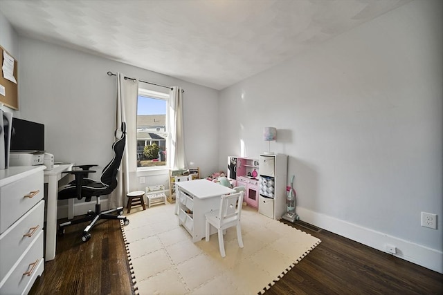 home office featuring light hardwood / wood-style floors