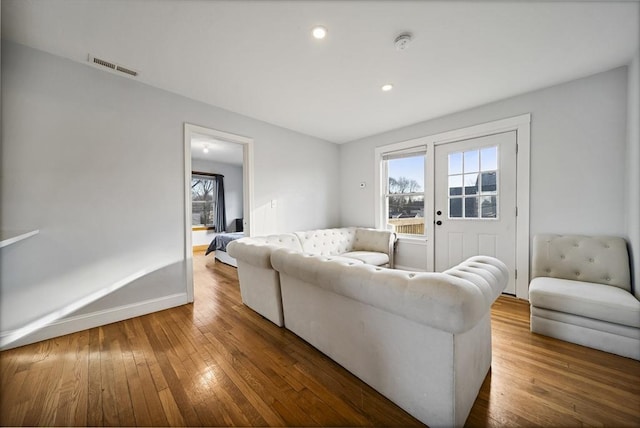 living room featuring hardwood / wood-style flooring