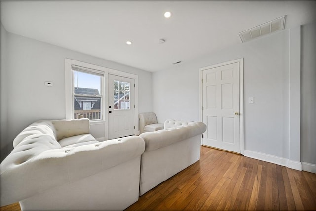 living room featuring hardwood / wood-style flooring