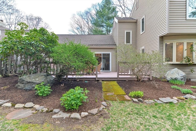 10 Fox Holw Unit 10, Wayland, MA 01778 - back of property featuring a deck and roof with shingles