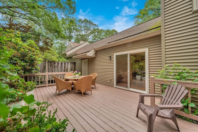 10 Fox Holw Unit 10, Wayland, MA 01778 - wooden deck with outdoor dining area
