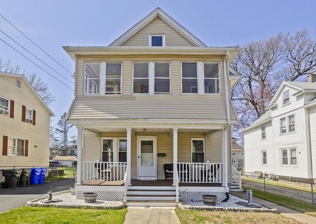 view of front facade featuring a porch
