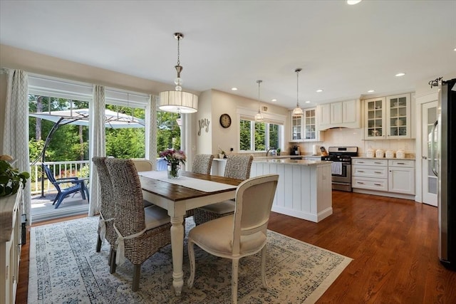 101 Pheasant Hill Cir, Barnstable, MA 02635 - dining room with recessed lighting and dark wood-style flooring
