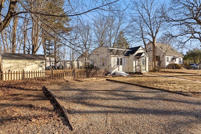 exterior space featuring fence