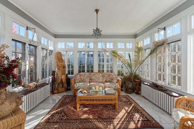 sunroom with radiator