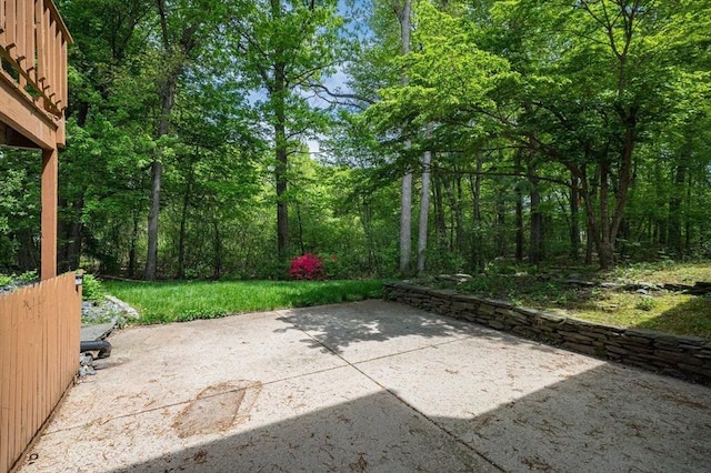 236 Williamsburg Dr, Longmeadow, MA 01106 - view of patio featuring a wooded view