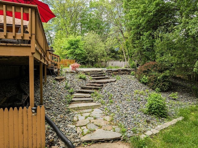 236 Williamsburg Dr, Longmeadow, MA 01106 - view of yard with stairway and a deck