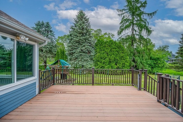 21 Nourse St, Westborough, MA 01581 - deck featuring a playground and a lawn