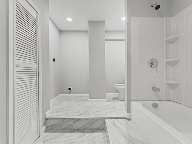 273 Elm St, Southbridge, MA 01550 - bathroom with marble finish flooring, shower / bath combination, and a closet