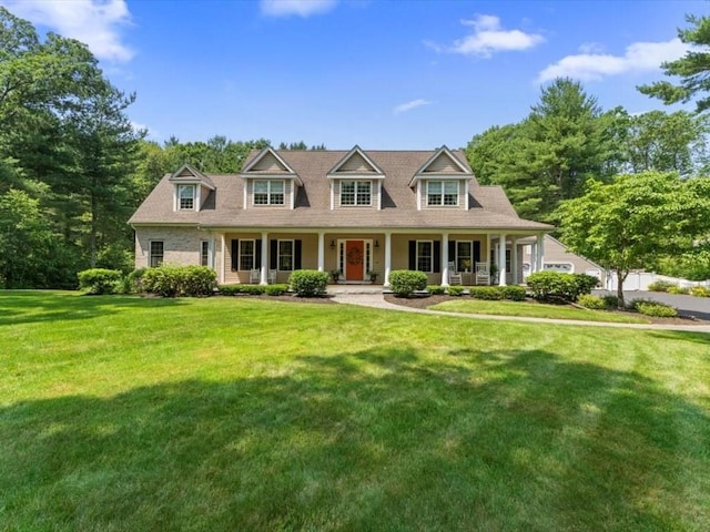 35 Oxbow Dr, Wrentham, MA 02093 - view of front facade with a front yard and covered porch