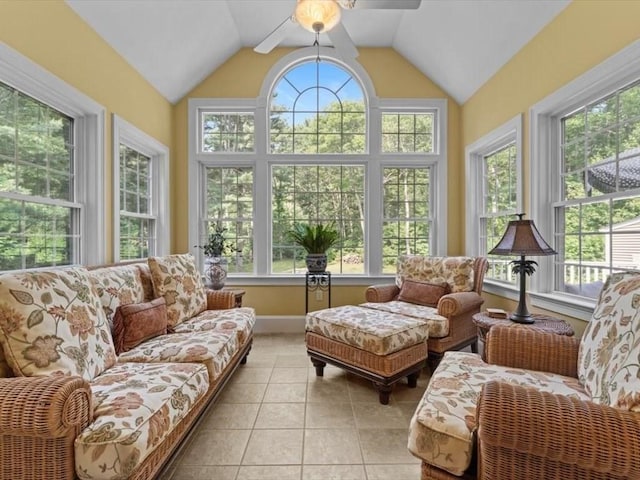 35 Oxbow Dr, Wrentham, MA 02093 - sunroom featuring plenty of natural light, tile patterned floors, and vaulted ceiling