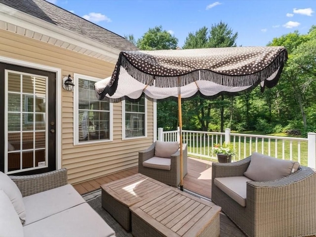 35 Oxbow Dr, Wrentham, MA 02093 - wooden terrace featuring an outdoor hangout area