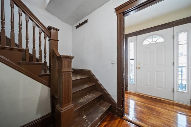 8 Ward St, Salem, MA 01970 - entrance foyer featuring wood finished floors and stairway