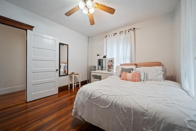 8 Ward St, Salem, MA 01970 - bedroom with dark wood-style floors and ceiling fan