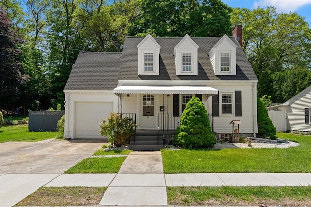 23 Lenox Cir, Lawrence, MA 01843 - cape cod-style house featuring an attached garage, driveway, a chimney, and a shingled roof