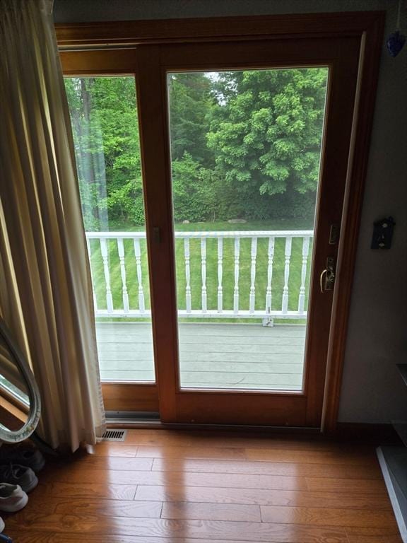 127 Parker Ln, Ludlow, MA 01056 - entryway featuring hardwood / wood-style flooring