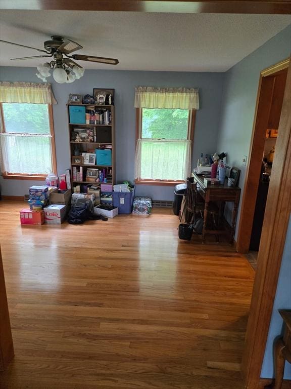 127 Parker Ln, Ludlow, MA 01056 - office area with healthy amount of natural light, wood finished floors, and ceiling fan