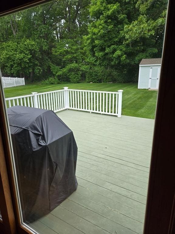 127 Parker Ln, Ludlow, MA 01056 - deck with a lawn and grilling area