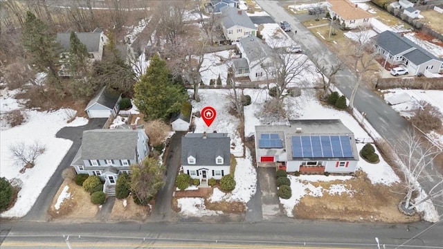 aerial view with a residential view